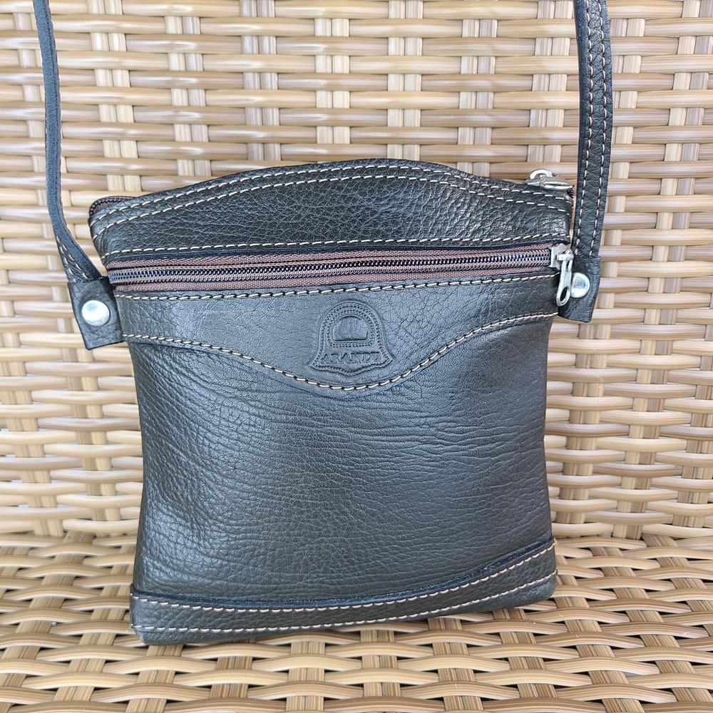 Cartera Bandolera Brown Leather Crossbody Bag Small - Picture 2 of 15